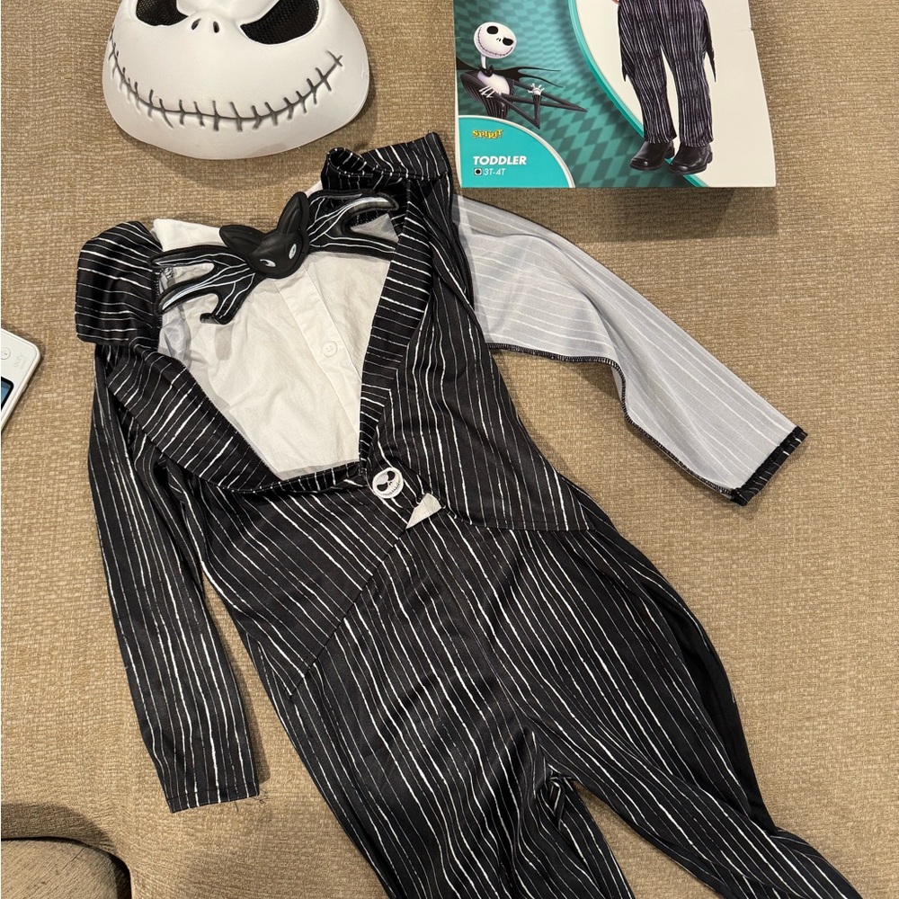 Toddler Pinstripe Halloween Costume with Mask